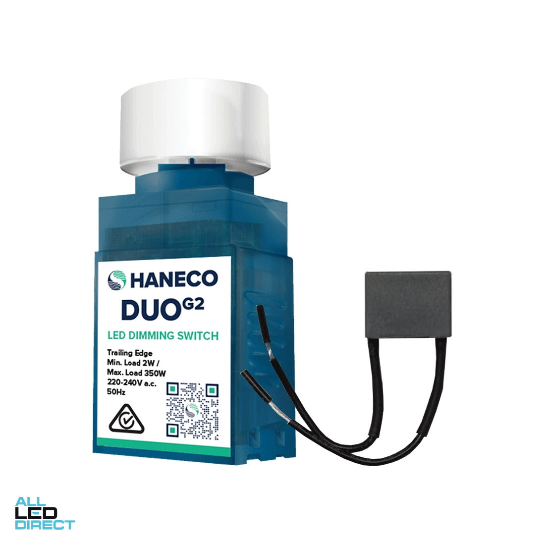 Haneco DUO 350 Watt LED Rotary Dimmer Mech White-push ON/OFF ALL LED Direct