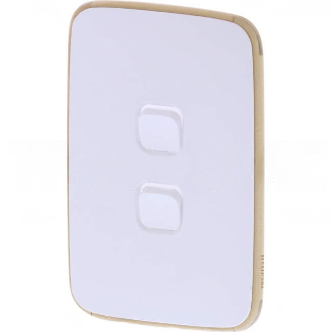 Clipsal 2 Gang ICONIC ESSENCE Vertical/Horizontal Cover Plate Arctic White