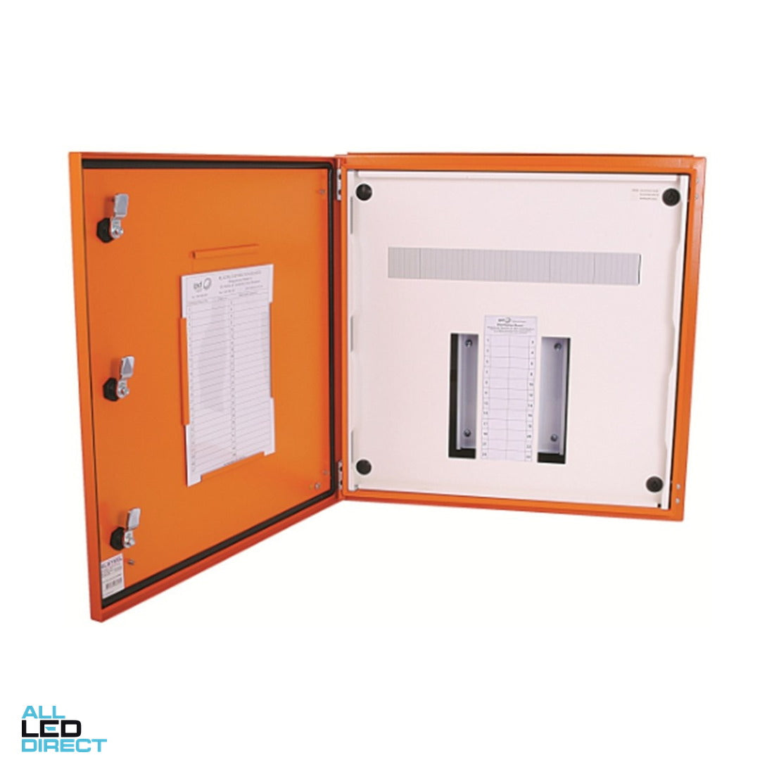 IPD 72 Pole Metal Distribution Board With Chassis & No Main Switch Grey IP65 ALL LED Direct
