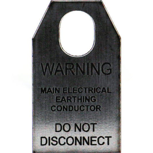 GTS Warning Main Electrical Earthing Conductor Do Not Disconnect Tag