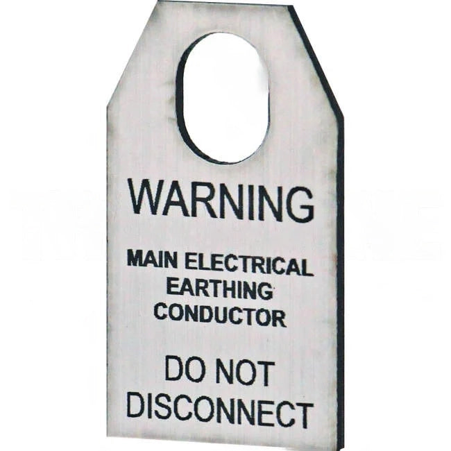 GTS Warning Main Electrical Earthing Conductor Do Not Disconnect Tag