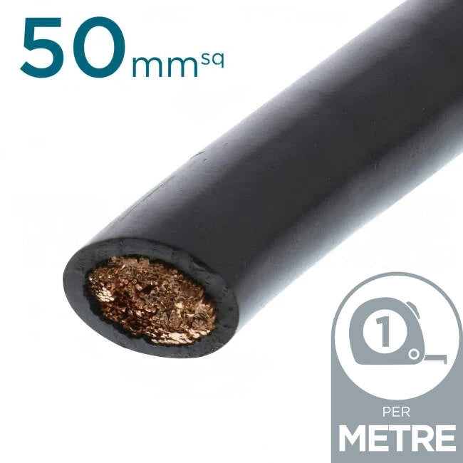 Electra 50mm Automotive & Battery Cable Black 100 Volts DC Per Metre