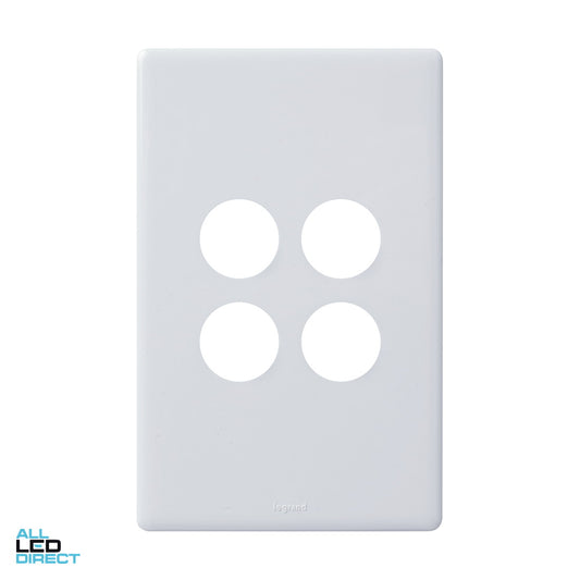 Legrand 4 Gang EXCEL LIFE DEDICATED Grid & Cover Plate White ALL LED Direct