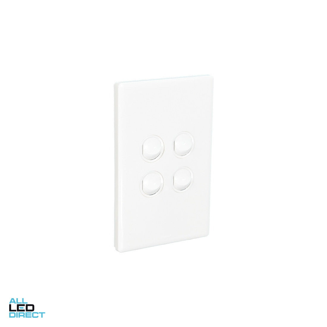 Legrand 16 Amp 4 Gang EXCEL LIFE DEDICATED Vertical Internal Rocker Switch White ALL LED Direct