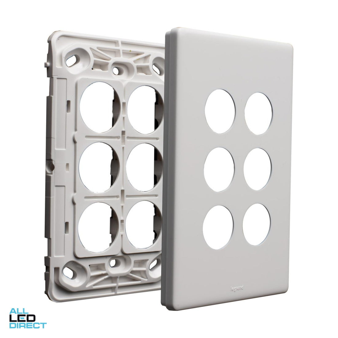 Legrand 6 Gang EXCEL LIFE DEDICATED Grid & Cover Plate White