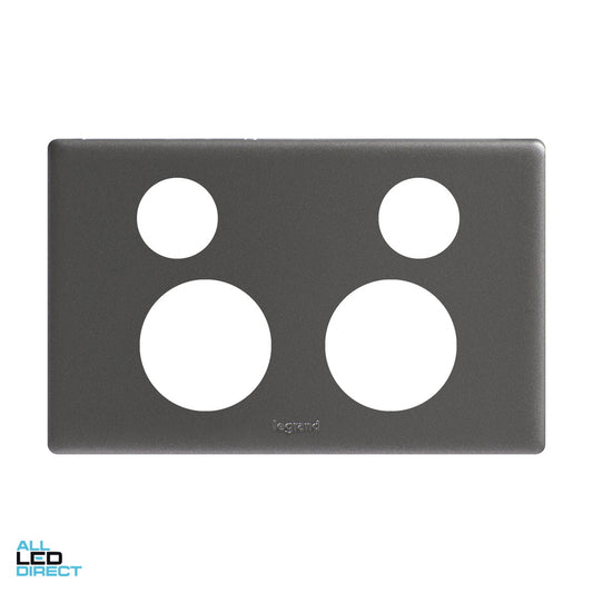 Legrand EXCEL LIFE Dedicated Plate Double Switched Cover Plate Urban Grey