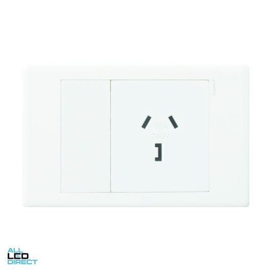 Legrand 32 Amp Excel Life Dedicated Single Powerpoint Unswitched White ALL LED Direct