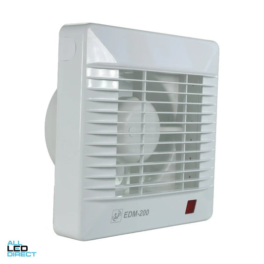 Fantech 187mm x 187mm EDM Flush Mounted Square Exhaust Fan White Suitable For 125mm Duct ALL LED Direct