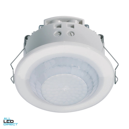 Hager 360 Degree Flush Mounted Ceiling Movement Sensor IP21 With 6 Metre Detection Range White ALL LED Direct