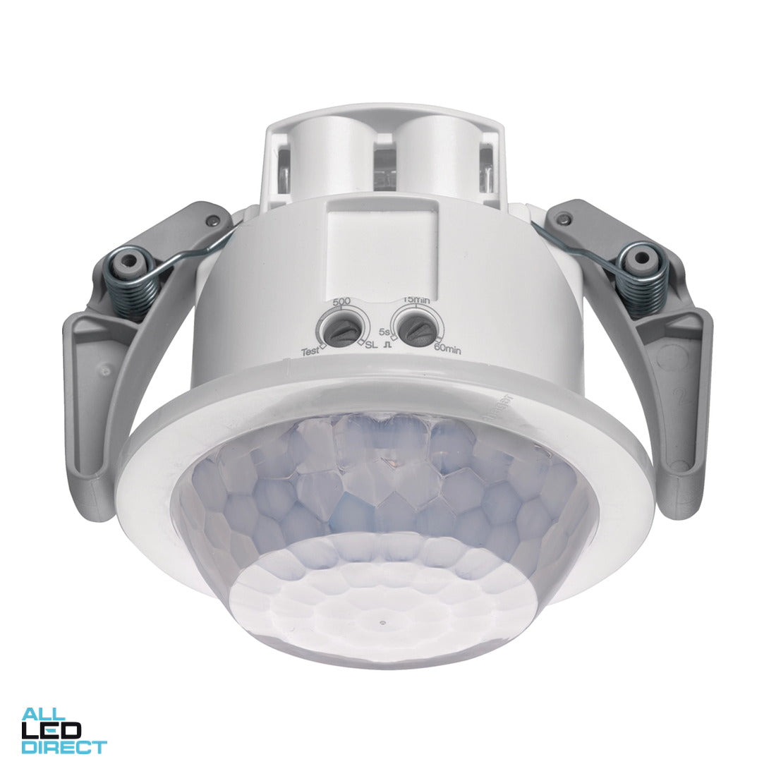 Hager 360 Degree Flush Mounted Ceiling Movement Sensor IP41 With 5 x 30 Metre Detection Range White ALL LED Direct