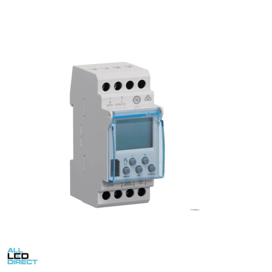 Hager Time Switch Digital Weekly 1 Channel 230V 5 Year Reserve ALL LED Direct