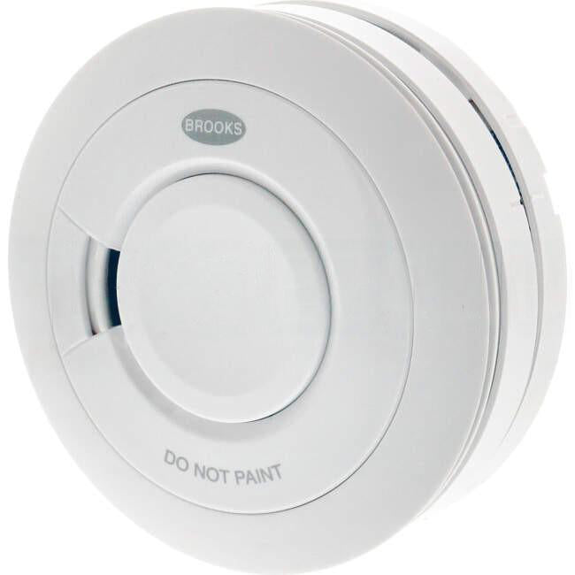 Brooks Surface Mounted Photoelectric Wired Interconnect Smoke Alarm With 9 Volt Battery