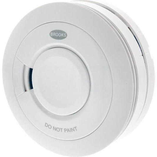 Brooks Surface Mounted Photoelectric Wired Interconnect Smoke Alarm With 9 Volt Battery