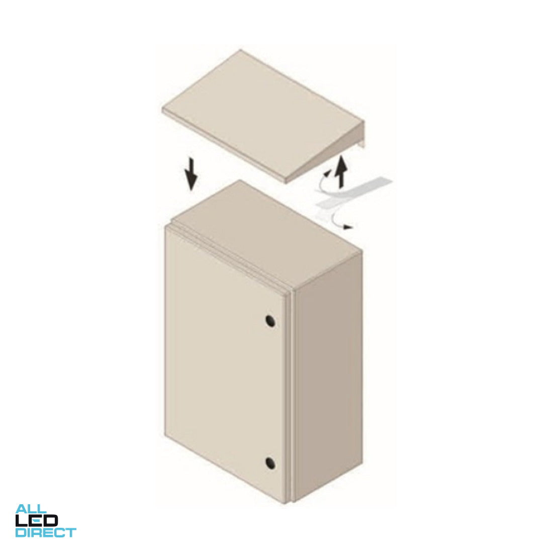 IPD 600mm W x 200mm D Box Canopy Suitable For Mild Steel Enclosure Grey ALL LED Direct