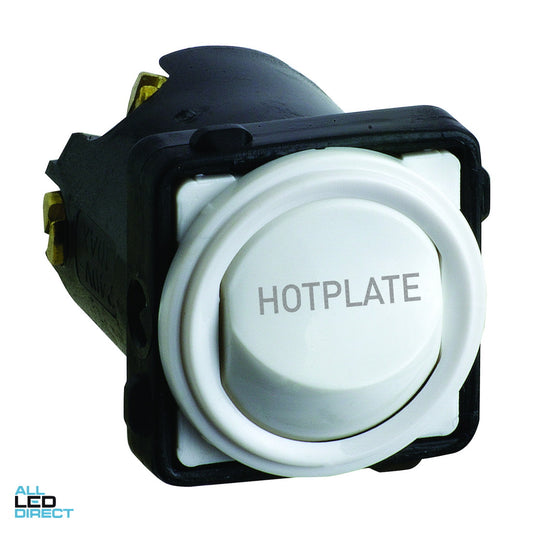 Legrand 32 Amp EM SERIES Rocker Switch Mech White Engraved With 'HOT PLATE' ALL LED Direct