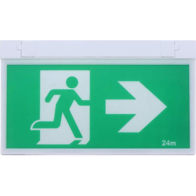 Haneco 1 Watt LED ESODO Maintained Double Sided Wall or Ceiling Mounted D24 Running Man Exit Sign