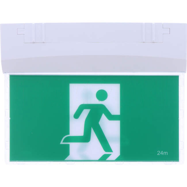 Haneco 1.5 Watt LED ESODO Double Sided Surface Mounted D24 Slim Running Man Exit Sign