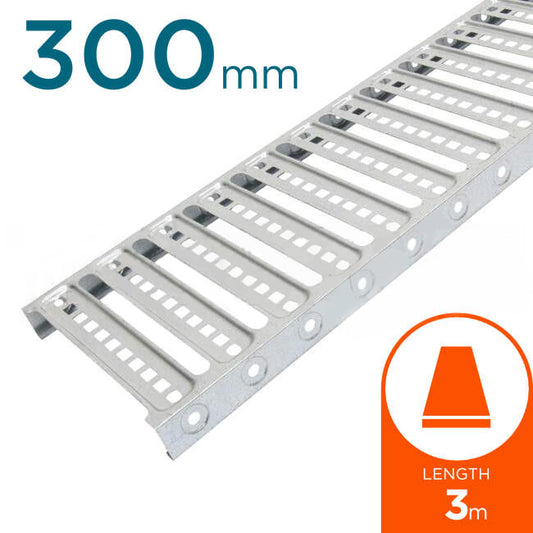 Ezystrut 300mm x 3 Metre ET Cable Tray Galvabond