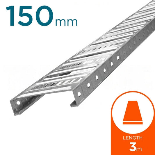 Ezystrut 150mm x 3 Metre ET3 Cable Tray Galvabond