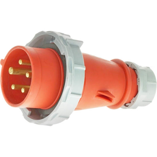 IPD 16 Amp 3 Phase 5 Round Pins IP67 IEC309 Straight Industrial Plug Orange