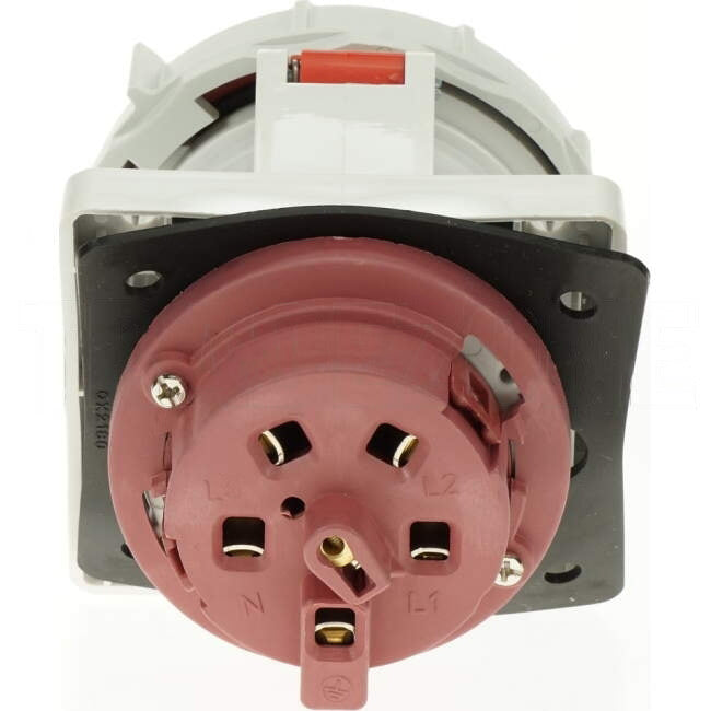 IPD 63 Amp 3 Phase 5 Round Pins IP67 IEC309 Industrial Panel Mounted Angled Socket