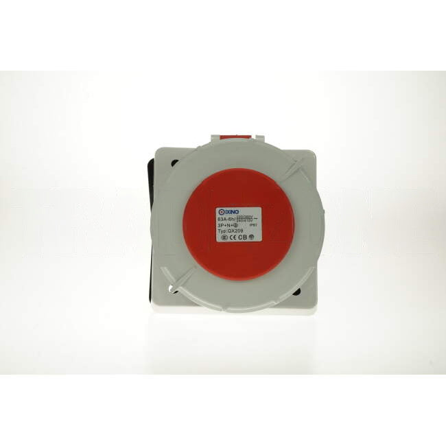 IPD 63 Amp 3 Phase 5 Round Pins IP67 IEC309 Industrial Panel Mounted Angled Socket