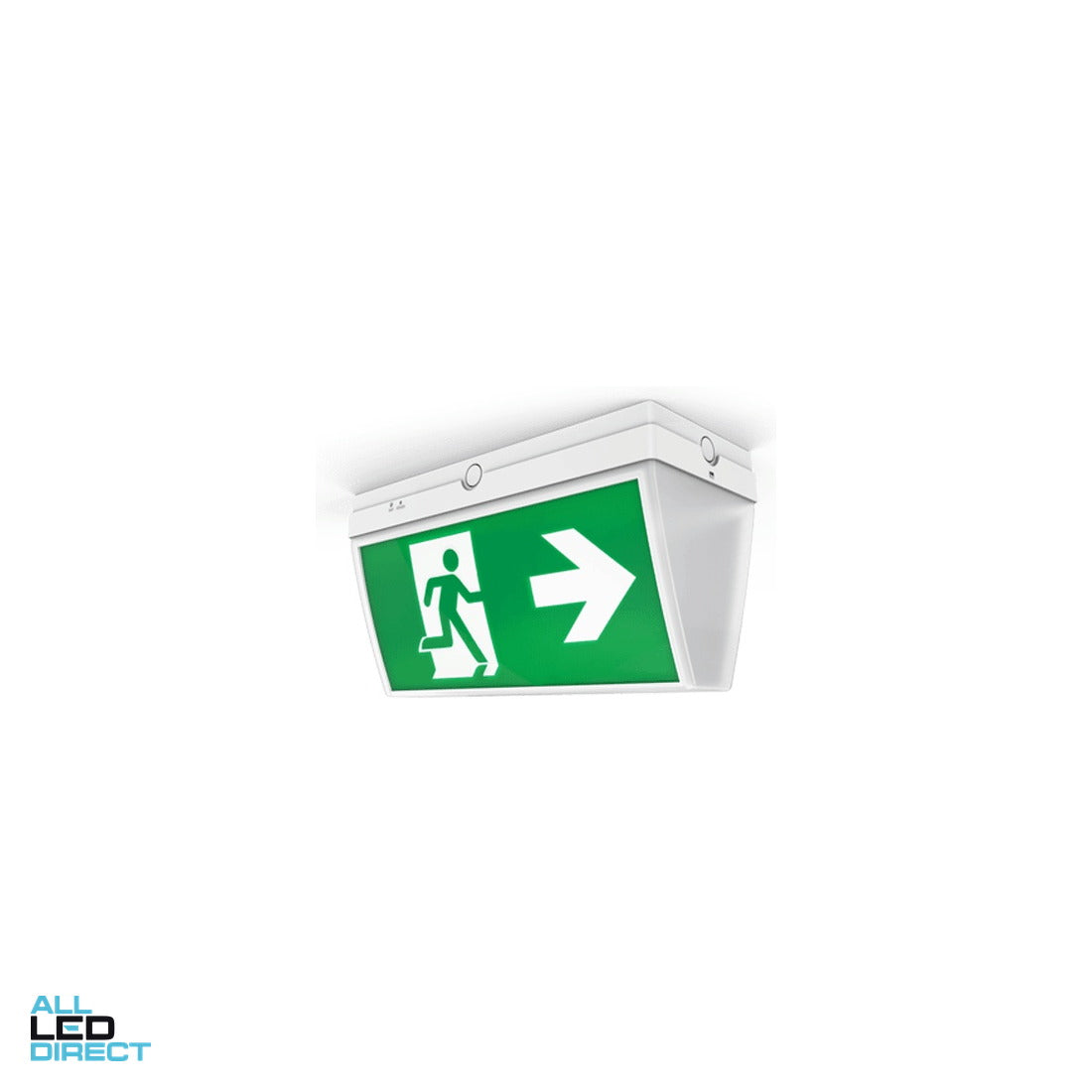 Ektor 2.6 W LED BOXIT Ceiling Mounted Exit Maintained All Running Man Decals 24M Viewing Distance TPC ALL LED Direct
