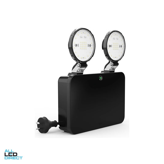 Ektor 2.5 Watt DUO CORE Surface Mounted LED Weatherproof Emergency Luminaire Black IP65 4000K