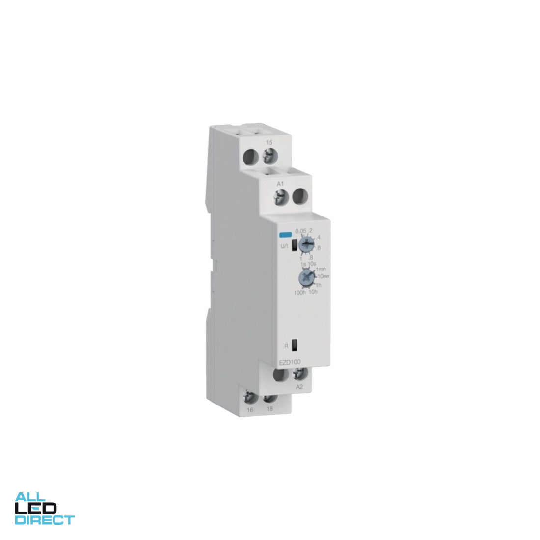 Hager Time Relay with Switch-on Delay with 1 Changeover Contact 24-240V AC/DC ALL LED Direct