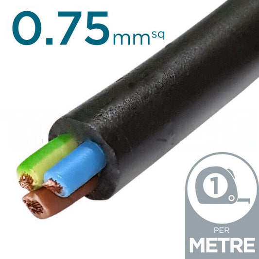 Electra 0.75mm 3 Core Ordinary Duty Flex Cable Per Metre