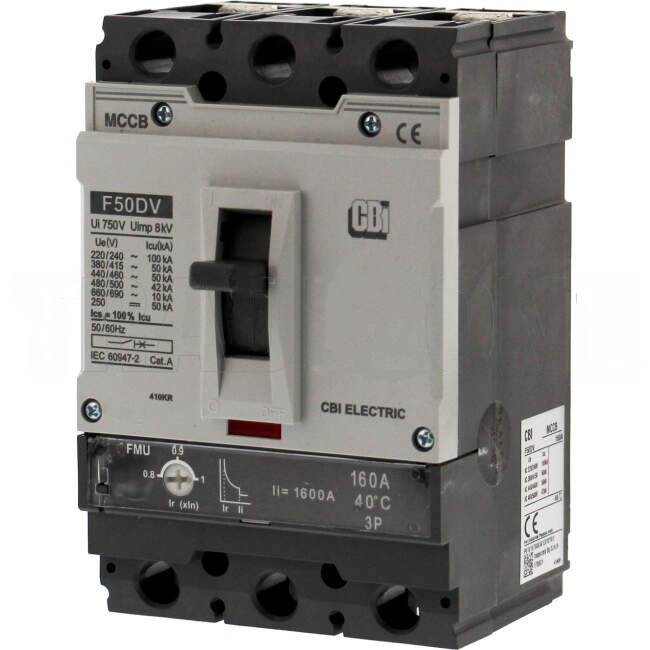 CBI Heinemann 160 Amp F50 SERIES Moulded Case Circuit Breaker MCCB 3 Pole 50kA