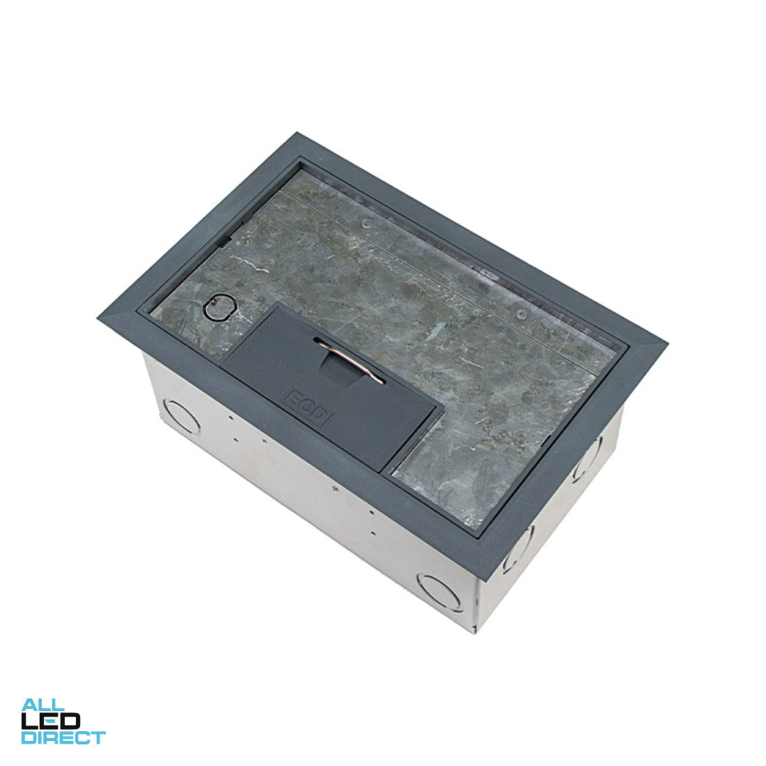 ECD COMMANDER Recessed Floor Box to Suit 2 x Standard Size Plates ALL LED Direct
