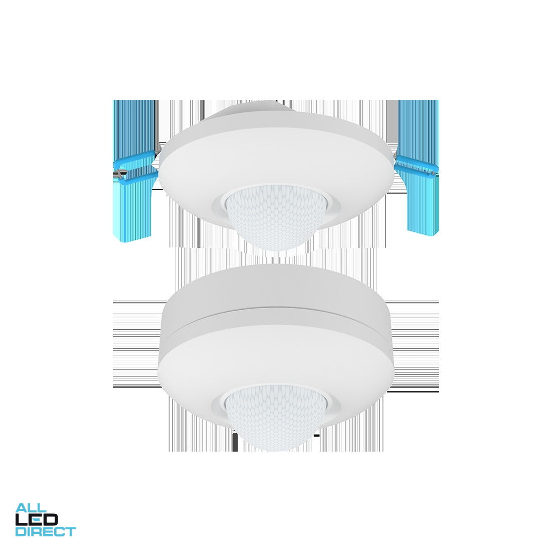 Matelec ECONO 360 Degree Flush Mount PIR Motion Sensor IP44 White ALL LED Direct