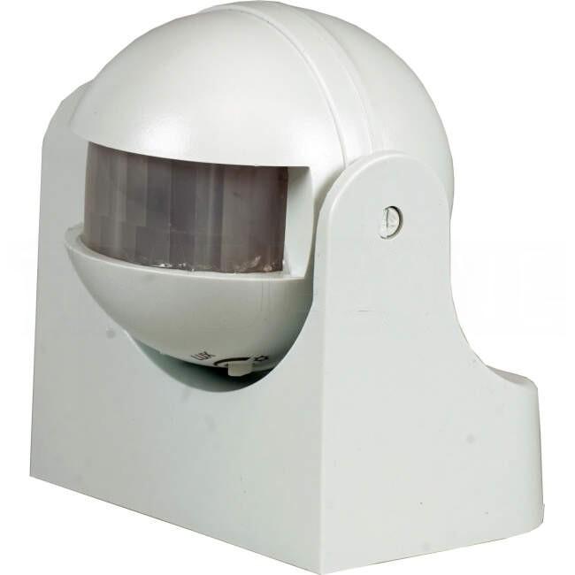 Matelec 180 Degree Surface Mounted Wall SMART SENSE Movement Sensor IP44 With 12 Metre Detection Range White