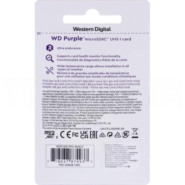 Western Digital Purple 128GB MicroSDXC Card