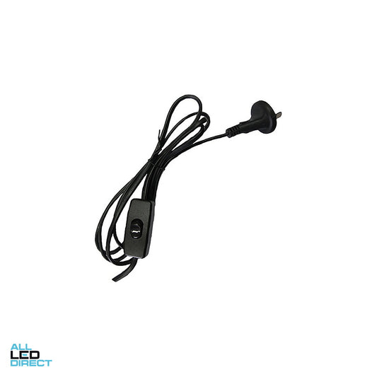 CLA 2.9 Metre Flex & Plug 2 Wire With In Line Switch Black ALL LED Direct