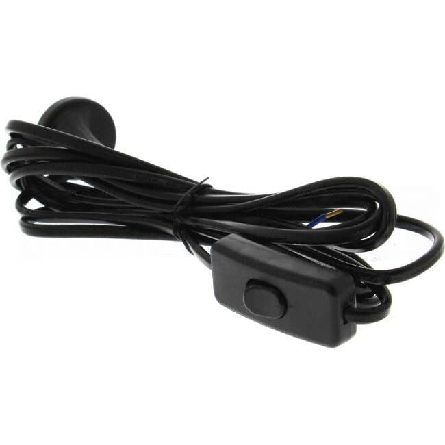 CLA 2.9 Metre Flex & Plug 2 Wire With In Line Switch Black