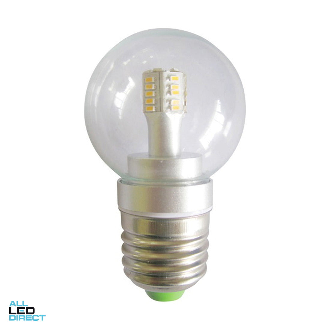 CLA 4 W Clear Fancy Round LED Globe With ES/E27 Connection 5000 K ALL LED Direct