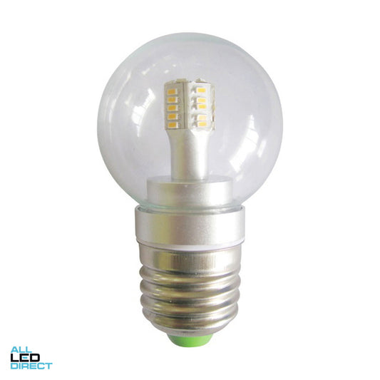 CLA 4 W Clear Fancy Round LED Globe With ES/E27 Connection 5000 K ALL LED Direct