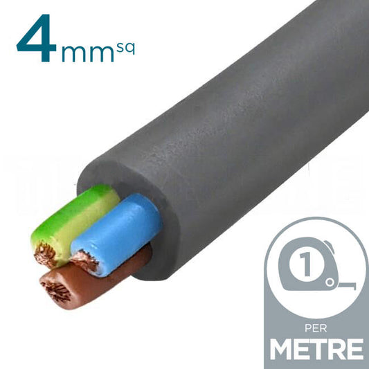 Apec 4mm 3 Core Ordinary Duty Flex Cable Grey Per Metre