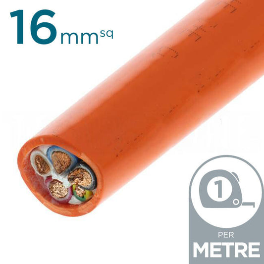 Electra 16mm 4 Core & Earth Flex Cable Orange Per Metre