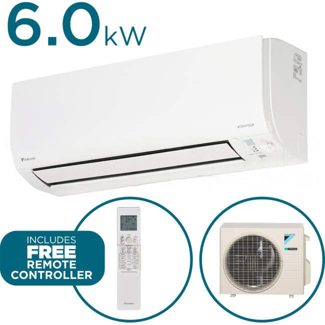 Daikin 6.0kW Cool 7.2kW Heat CORA Inverter Hi-Wall Indoor/Outdoor Air Conditioning Unit