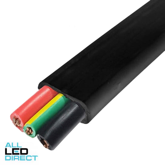 Electra 2.5mm 2 Core & Earth Flat Cable 500 Metre Drum Black