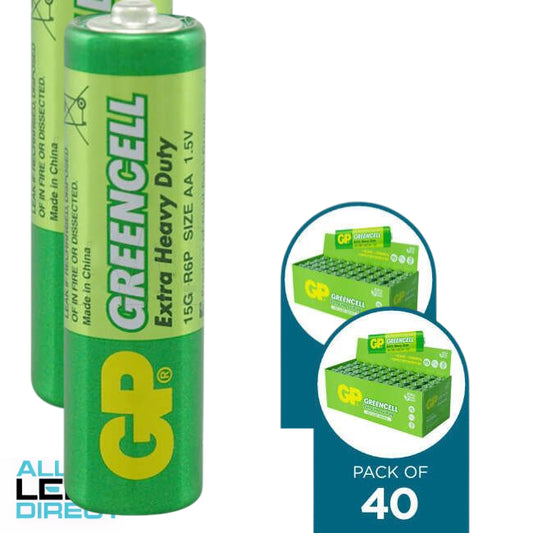 GP Greencell 1.5 Volt Extra Heavy Duty AA Pack Of 40