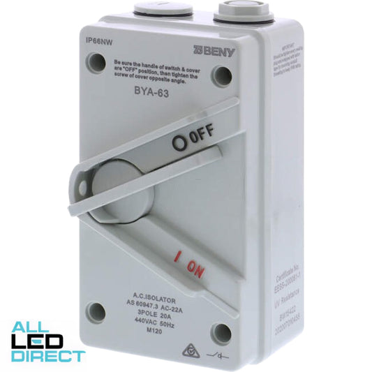 ZJ BENY 440 Volt 20 Amp 3 Pole AC Isolator