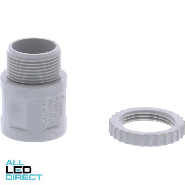 APP 25mm Conduit Adaptor Plain To Screw Includes Lock Ring - Green Star Certified