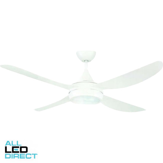 Brilliant 1320mm (52') VECTOR II 4 Blades Ceiling Sweep Fan With Ezy-Fit ABS Blades & Tri Colour LED Light Pure White