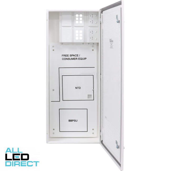 Built Board 1000mm x 400mm x 150mm NBN Compliant Enclosure With Vents White