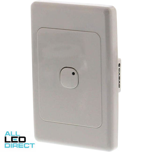 Cabac 10 Amp Single Internal Time Delay Switch 3 Wire Push Button 15 Seconds - 252 Minutes White