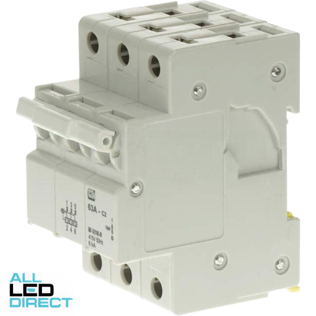 CBI Heinemann 63 Amp Miniature Circuit Breaker MCB Curve 2 3 Pole 6kA